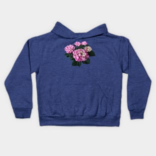 Hydrangeas - Circle of Pink Hydrangea Kids Hoodie